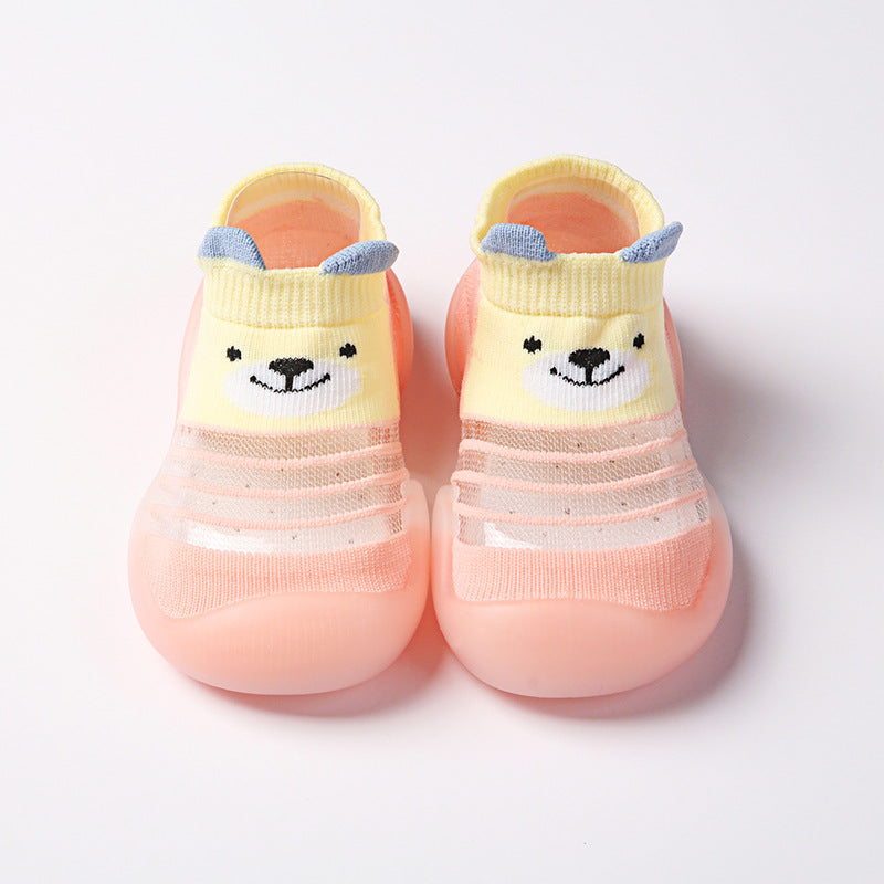 Chaussures d'été pour bébé – Chaussons en coton respirant à semelle souple avec motif de dessin animé pour garçons et filles