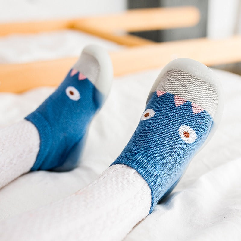 Chaussures de printemps et automne pour bébé – Chaussons en coton respirant à semelle souple avec motif petit monstre pour garçons et filles