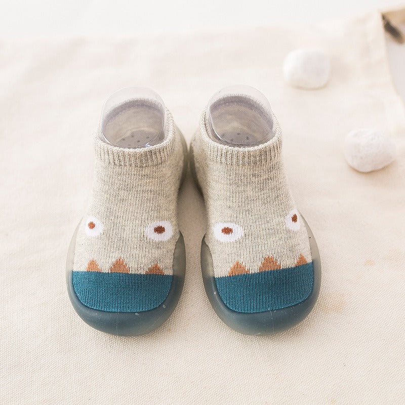 Chaussures de printemps et automne pour bébé – Chaussons en coton respirant à semelle souple avec motif petit monstre pour garçons et filles