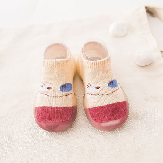 Chaussures de printemps et automne pour bébé – Chaussons en coton respirant à semelle souple avec motif petit monstre pour garçons et filles