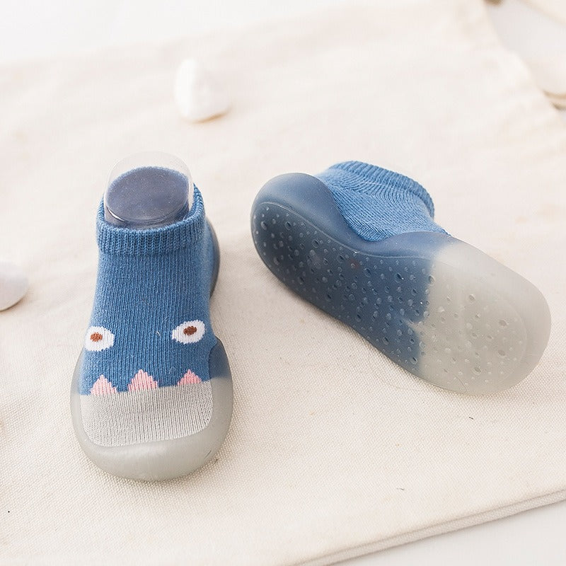 Chaussures de printemps et automne pour bébé – Chaussons en coton respirant à semelle souple avec motif petit monstre pour garçons et filles