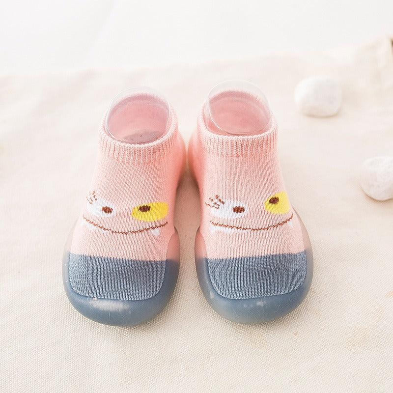 Chaussures de printemps et automne pour bébé – Chaussons en coton respirant à semelle souple avec motif petit monstre pour garçons et filles