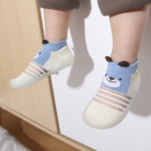 Chaussures d'été pour bébé – Chaussons en coton respirant à semelle souple avec motif de dessin animé pour garçons et filles