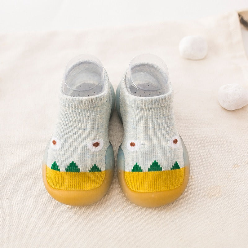 Chaussures de printemps et automne pour bébé – Chaussons en coton respirant à semelle souple avec motif petit monstre pour garçons et filles