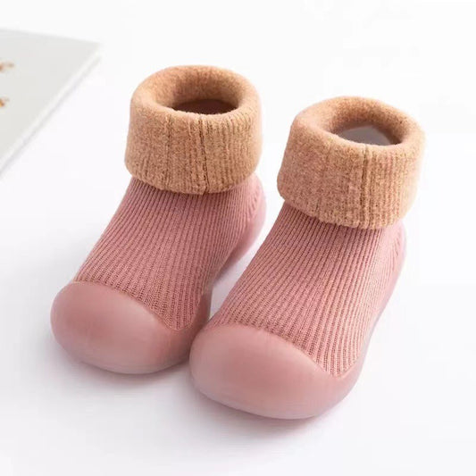 Chaussures d'automne et hiver pour bébé – Chaussons en coton épais avec semelle souple antidérapante pour garçons et filles