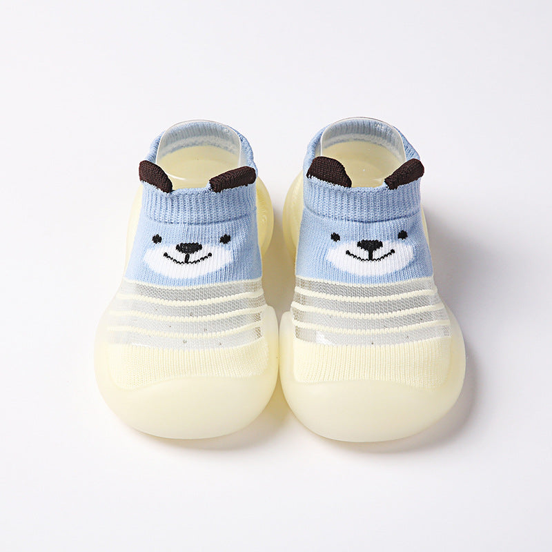 Chaussures d'été pour bébé – Chaussons en coton respirant à semelle souple avec motif de dessin animé pour garçons et filles